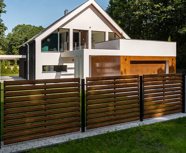 Modern Home With Wooden Fence