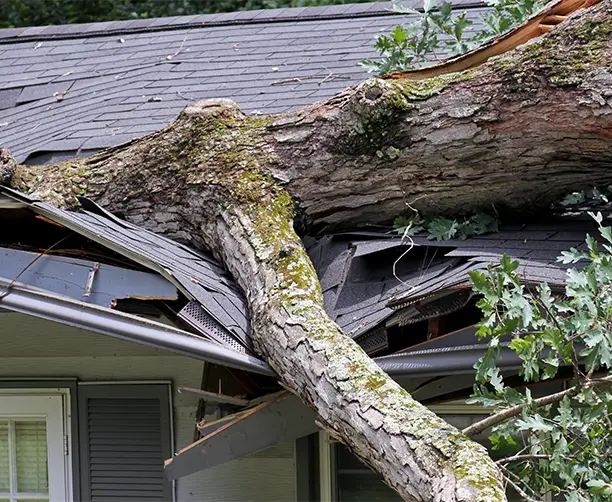 Tree Damage On House Roof
