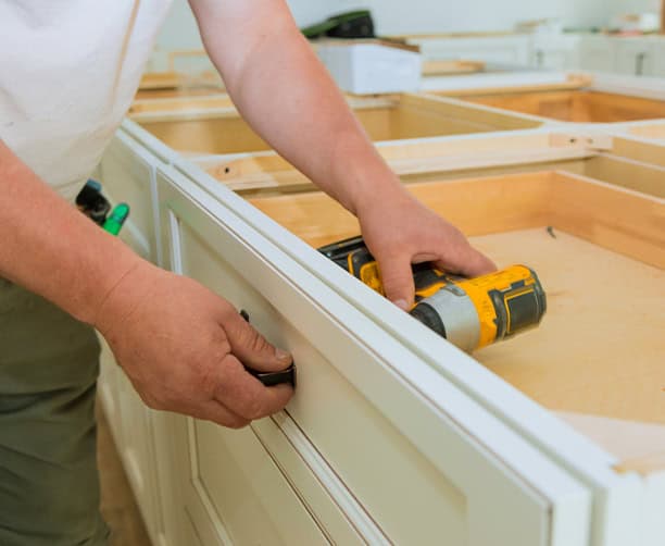 Installing Kitchen Cabinet Drawer With Cordless Drill